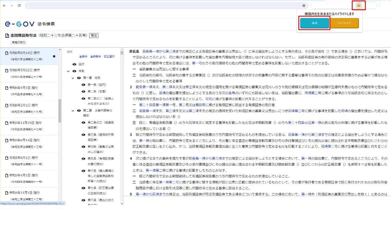 括弧内の文言を隠す